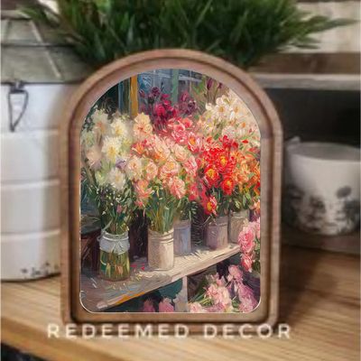 Arch Top Framed Art | Flower Shop