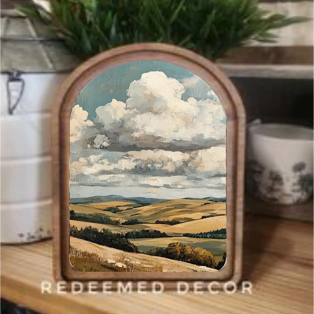 Arch Top Framed Art | Golden Hills