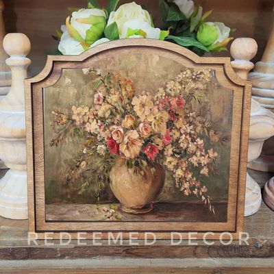 Provincial Framed Art Rustic Floral Vase