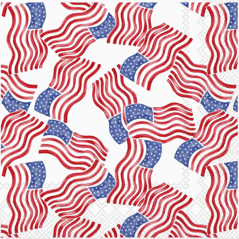 Stars &amp; Stripes Allover Cocktail Napkin