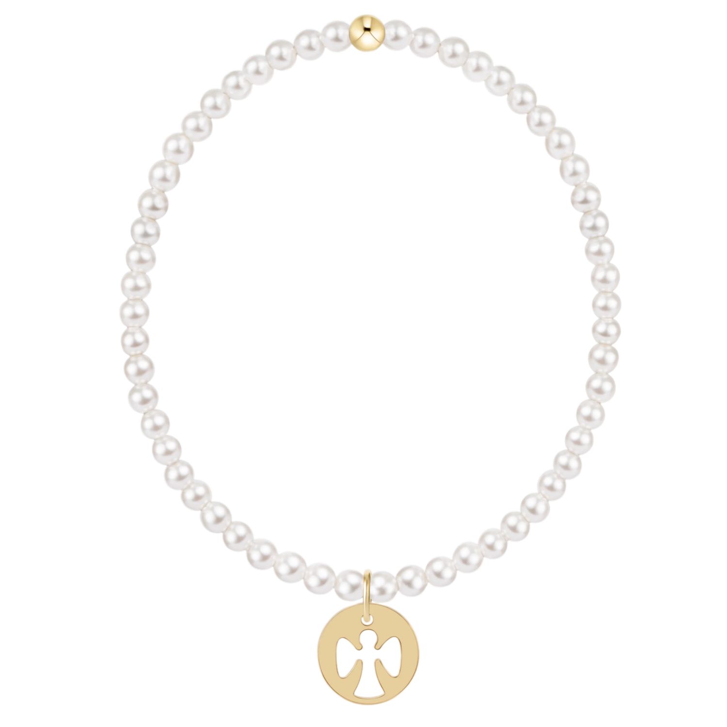 Enewton Classic Pearl 3mm Bracelet Guardian Angel Gold Disc