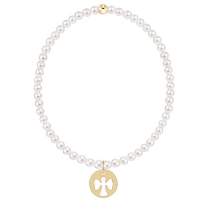 Enewton Classic Pearl 3mm Bracelet Guardian Angel Gold Disc