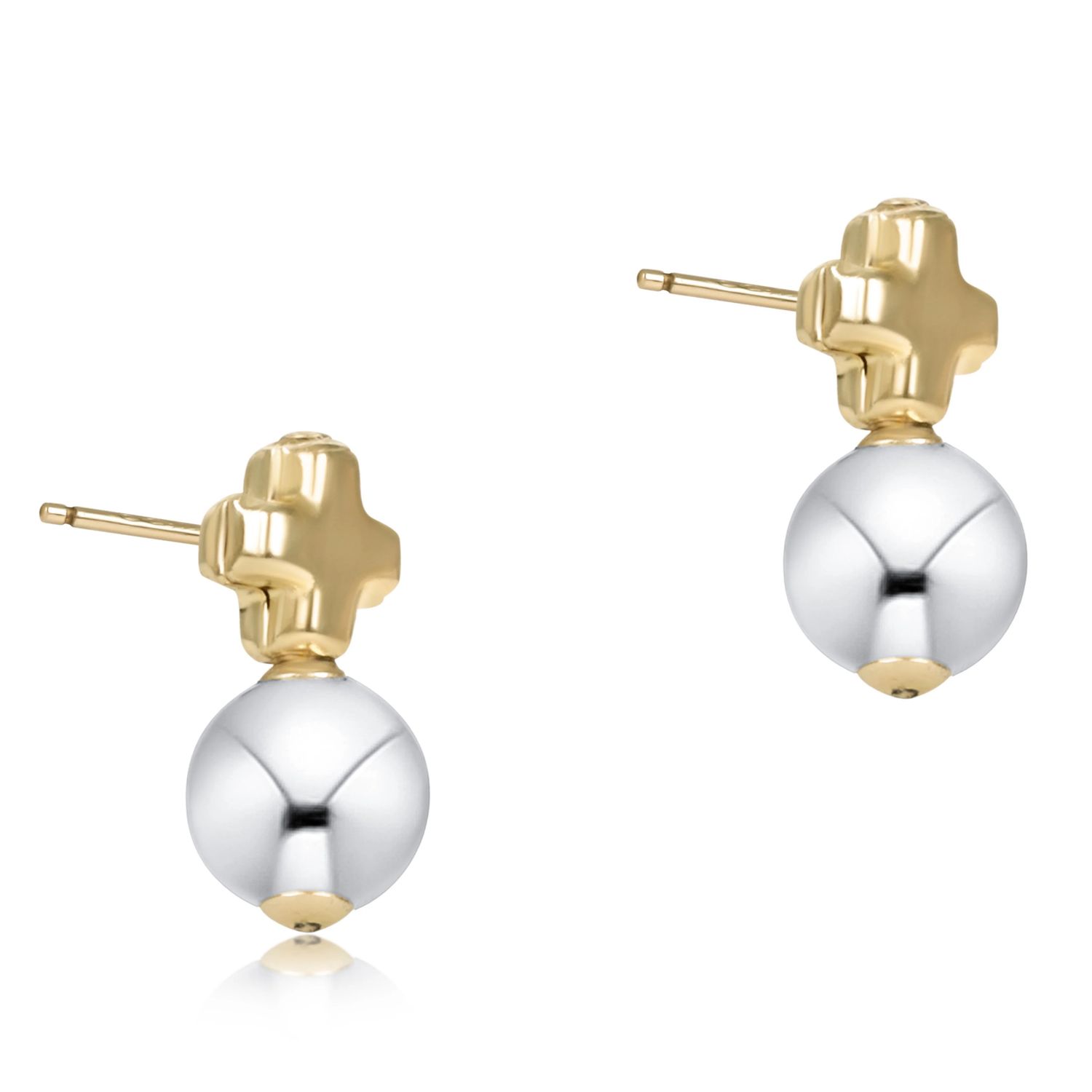 Enewton Signature Cross Mixed Metal Stud Classic Sterling