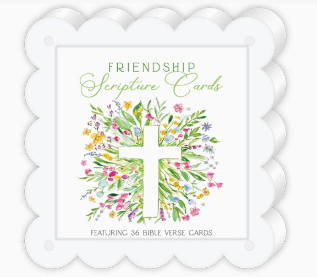4X4 Acrylic Frame Scripture Card | Friendship Spring Flowers