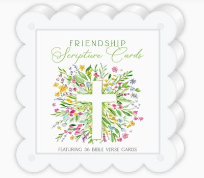 4X4 Acrylic Frame Scripture Card | Friendship Spring Flowers