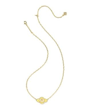 The Abbie Medallion Necklace in Gold Yellow Mix
