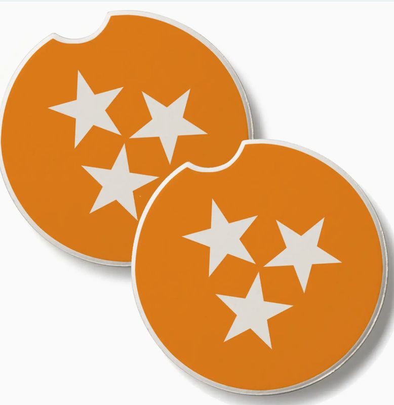 Tennessee Tri-Star Car Coaster 2 Piece Set