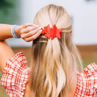 Teleties™ Flat Hair Clip | Red Shooting Star