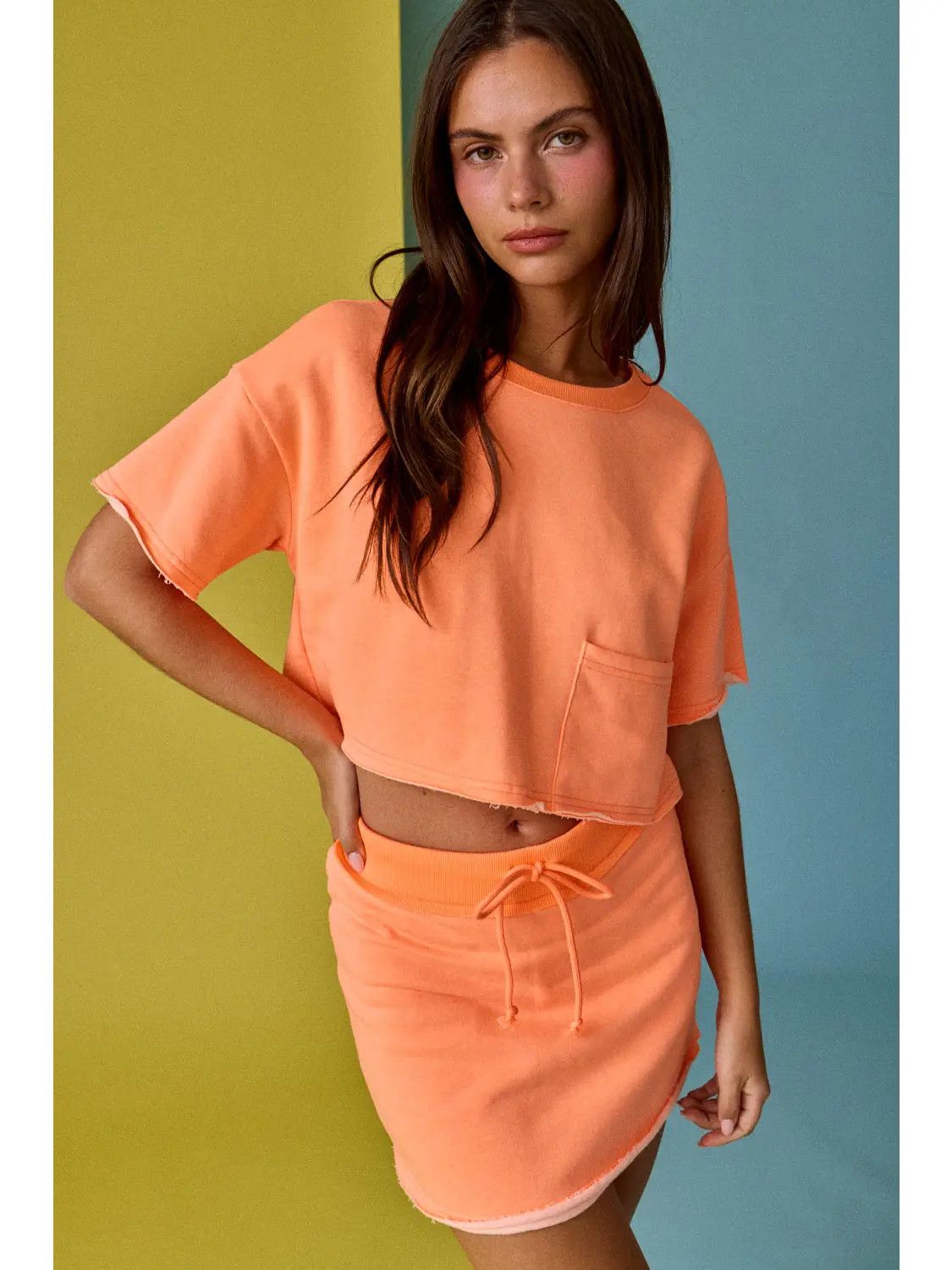 The Nora Crop T-Shirt and Skort Set, Size: S