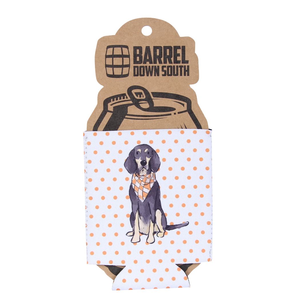 Sitting Bluetick Coonhound Can Cooler