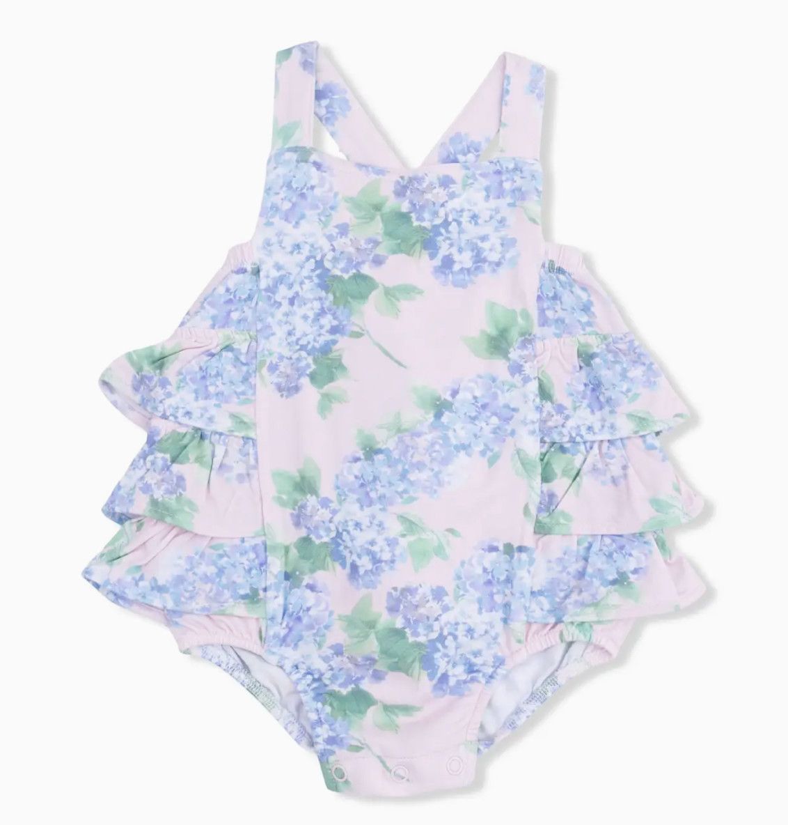 Angel Dear Hydrangea Ruffle Sunsuit, Size: 0-3M