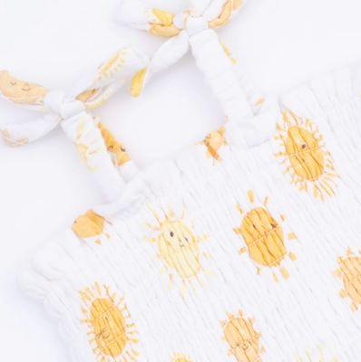 Angel Dear Happy Suns Smocked Bubble with Skirt