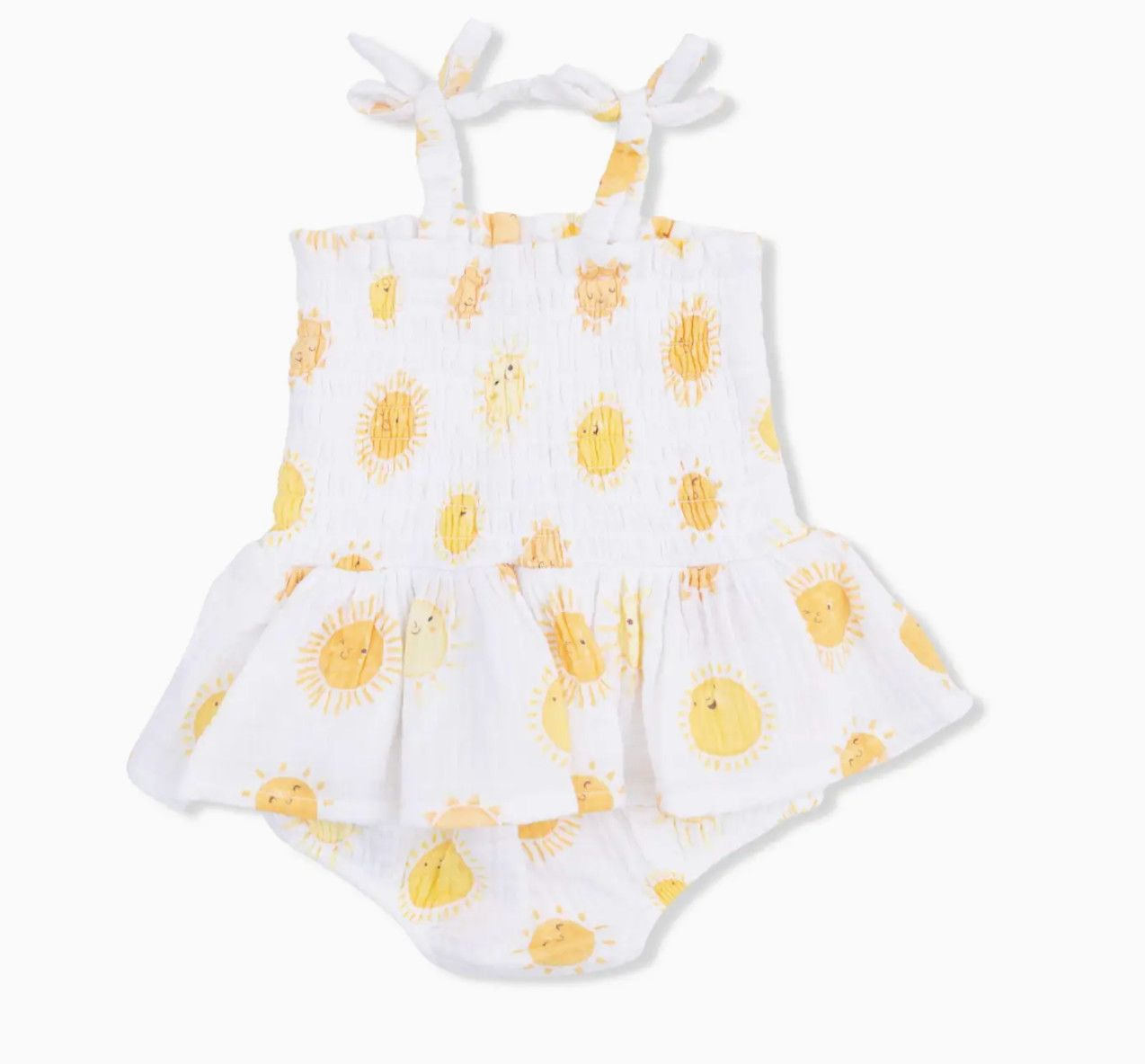 Angel Dear Happy Suns Smocked Bubble with Skirt, Size: 0-3M