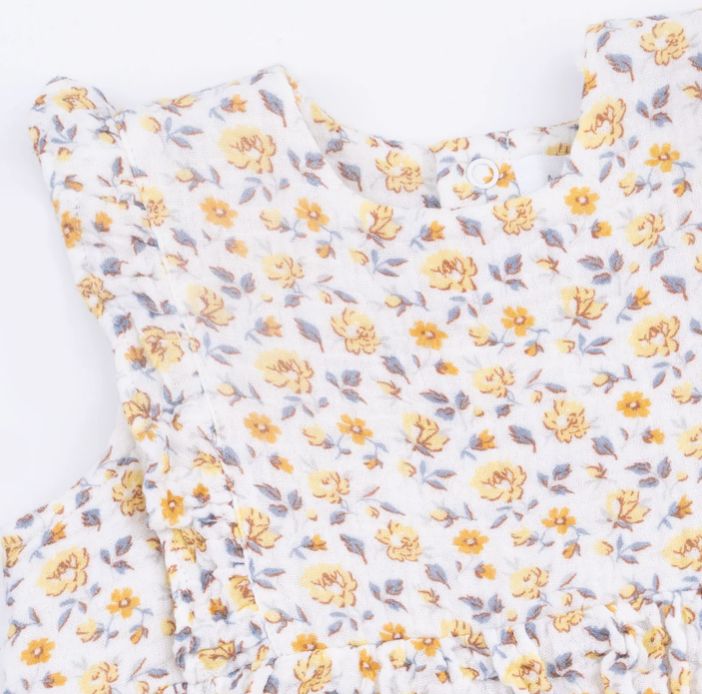 Angel Dear Yellow Country Roses Ruffle Bubble Dress