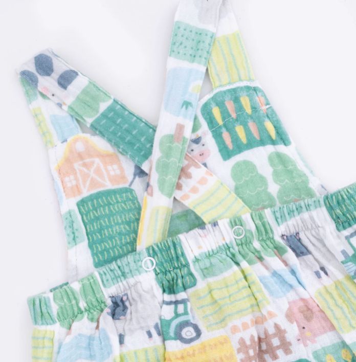 Angel Dear Patchwork Farm Retro Sunsuit