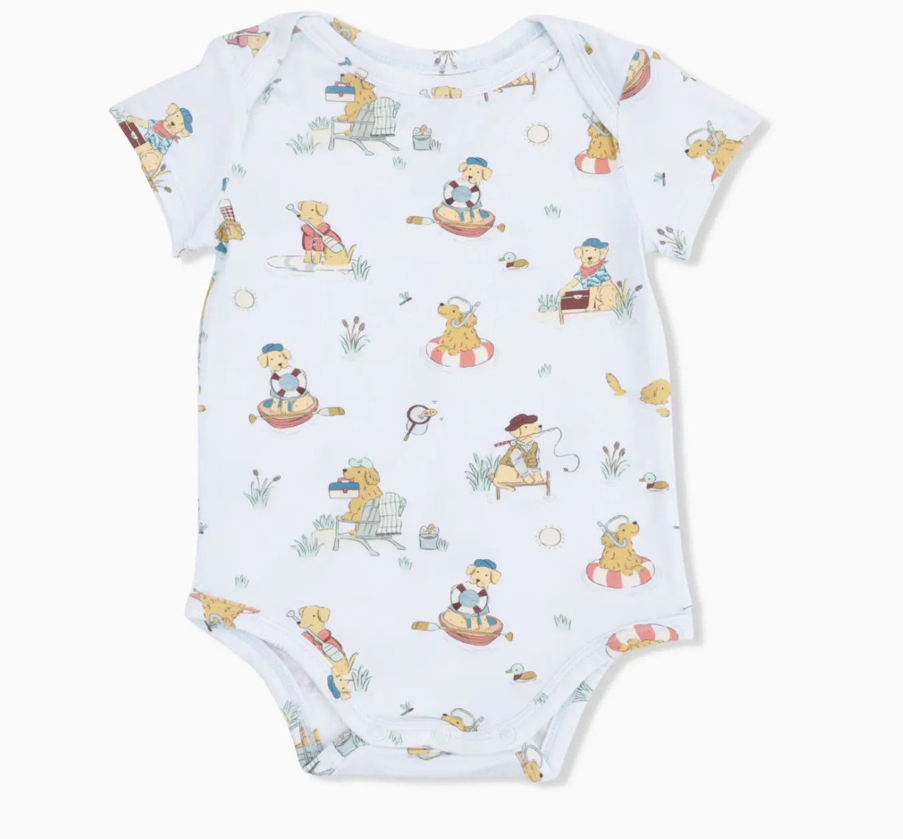 Angel Dear Lake Buddy Dogs Short Sleeve Bodysuit, Size: 0-3M