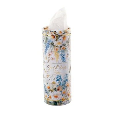God Bless You Wildflower Tissue Tube
