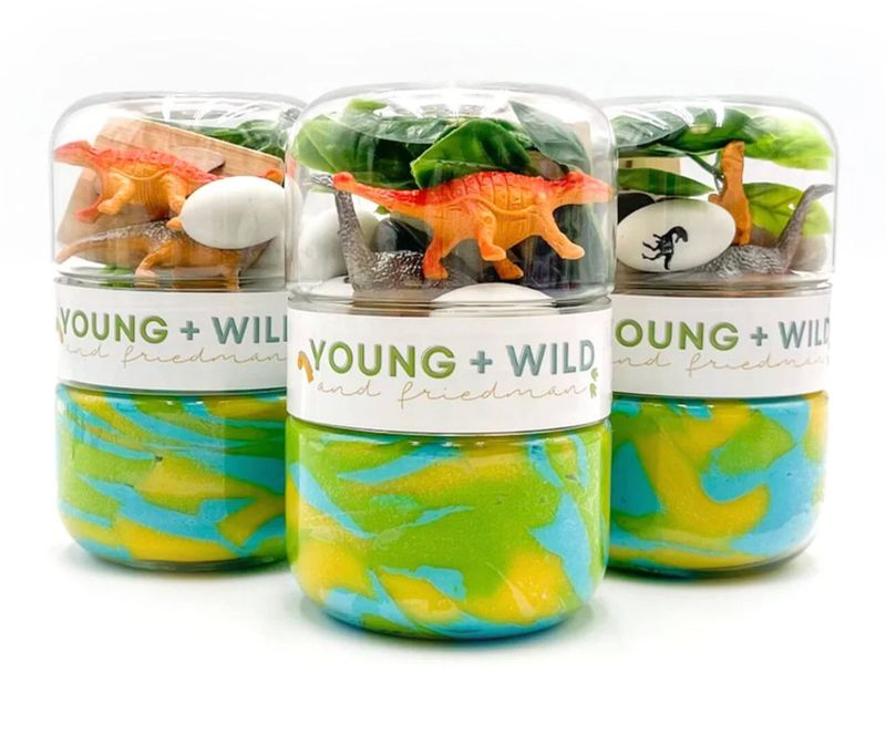 Young + Wild and Friedman Grab &amp; Go Dough Jar | Dinosaur