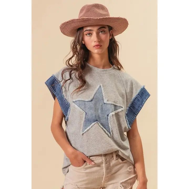 The Denim Star Top, Size: S