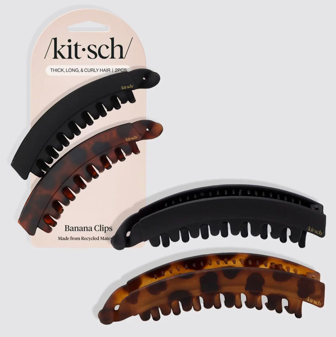 Banana Clips 2 Piece Set | Black + Tortoise
