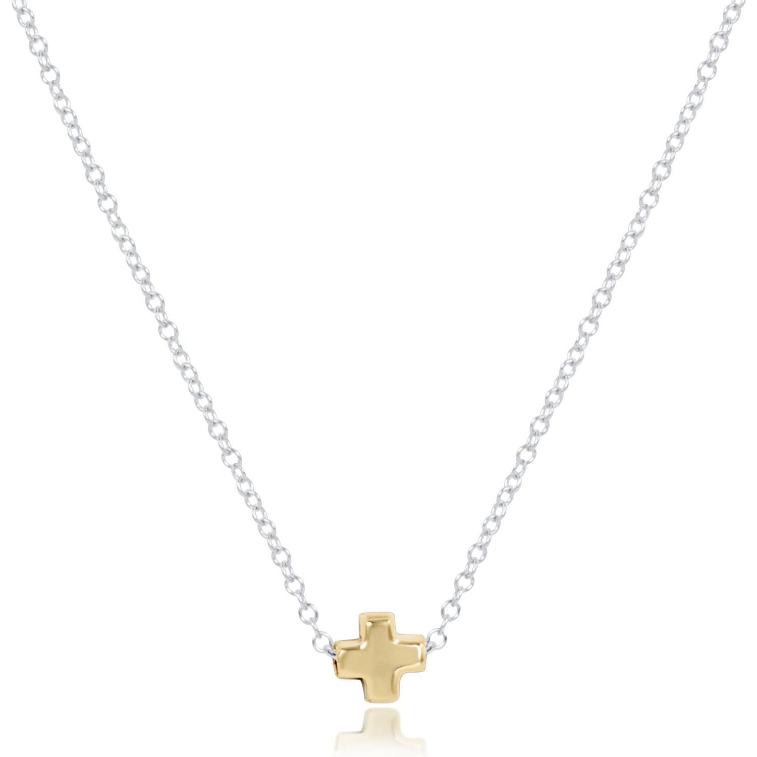 Enewton 16" Necklace Mixed Metal Signature Cross Small Gold
