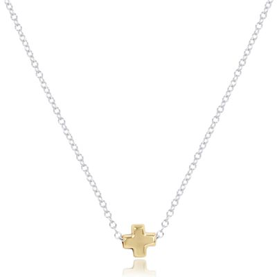Enewton 16" Necklace Mixed Metal Signature Cross Small Gold