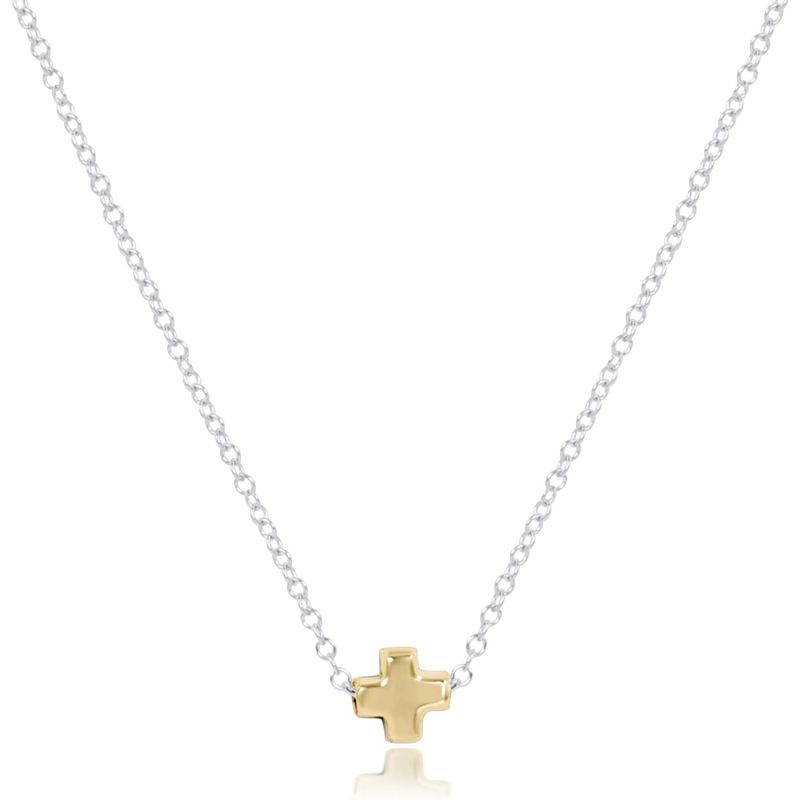Enewton 16" Necklace Mixed Metal Signature Cross Small Gold