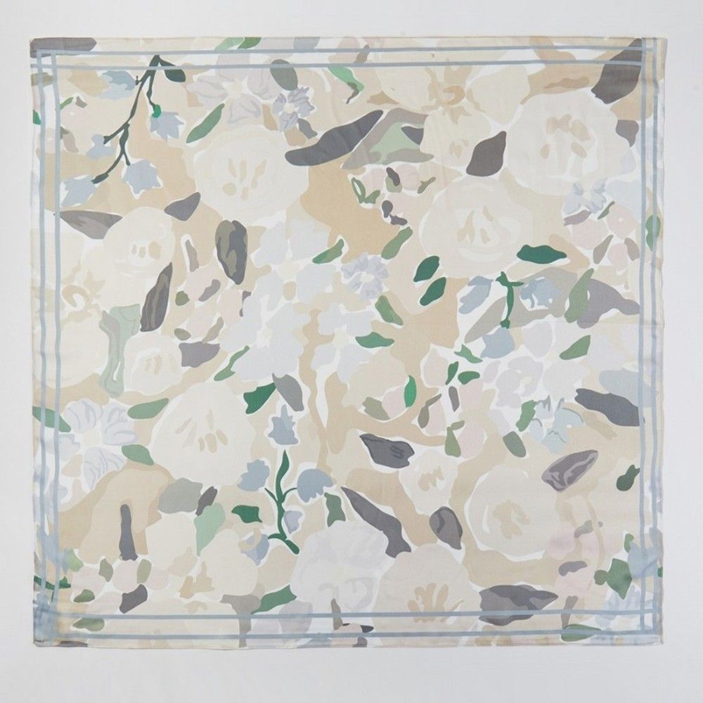 Square Bandana Scarf | Flower Garden Beige