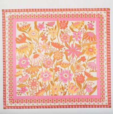 Square Bandana Scarf | Flower Garden Bold Pink + Orange