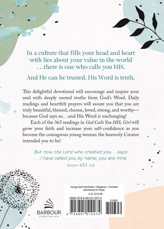 God Calls You His, Girl:  Daily Devotions and Prayers for Teen