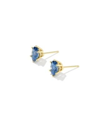 The Cailin Crystal Stud Earrings in Gold Blue Crystal
