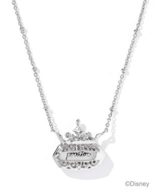 Disney Elisa Princes Necklace in Silver Light Pink Iridescent Abalone