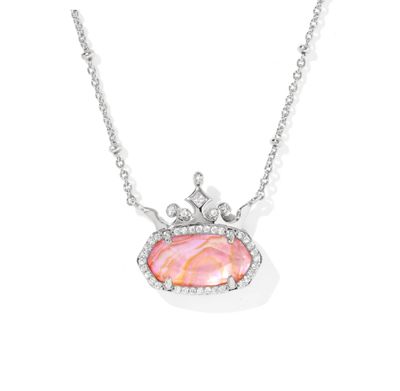 Disney Elisa Princes Necklace in Silver Light Pink Iridescent Abalone