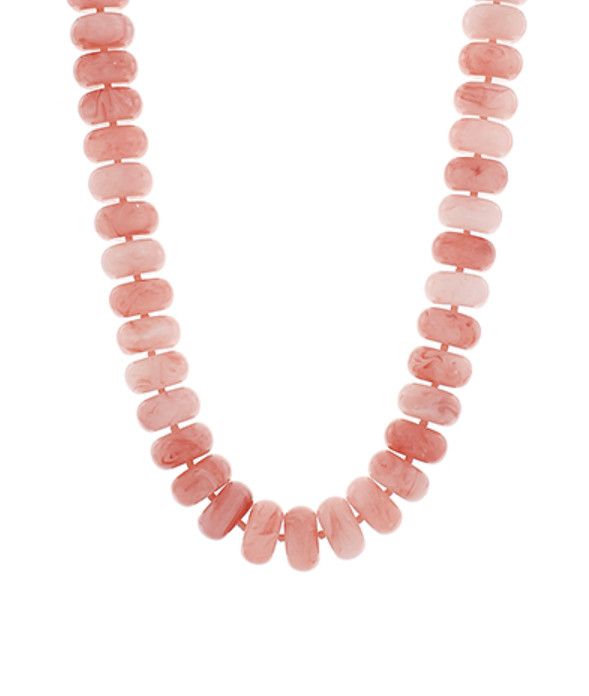 The Emma Marble Beaded Necklace, Color: Light Coral