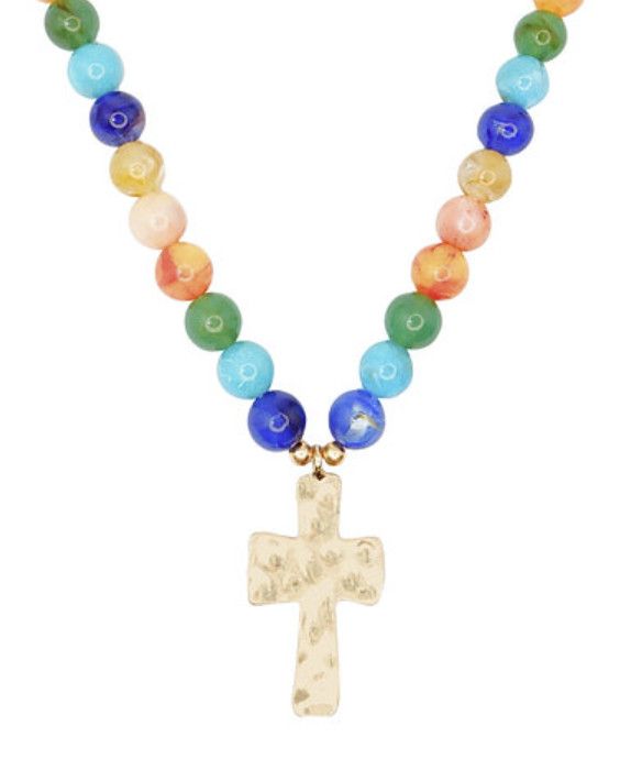 Judah Pendant Bead Cross Necklace