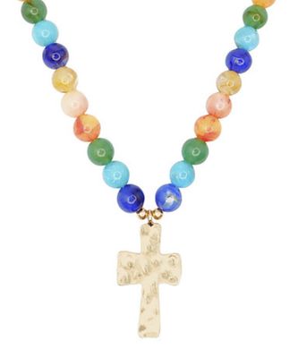 Judah Pendant Bead Cross Necklace