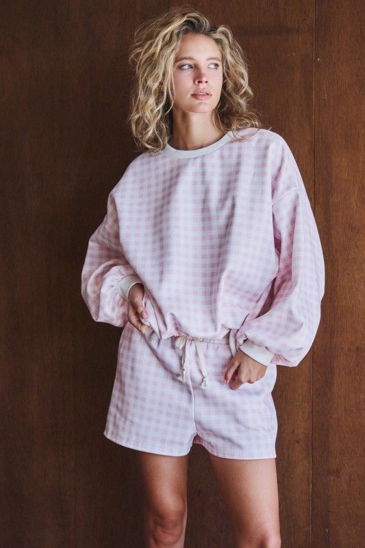The GiGi Gingham Set, Color: Pink, Size: S