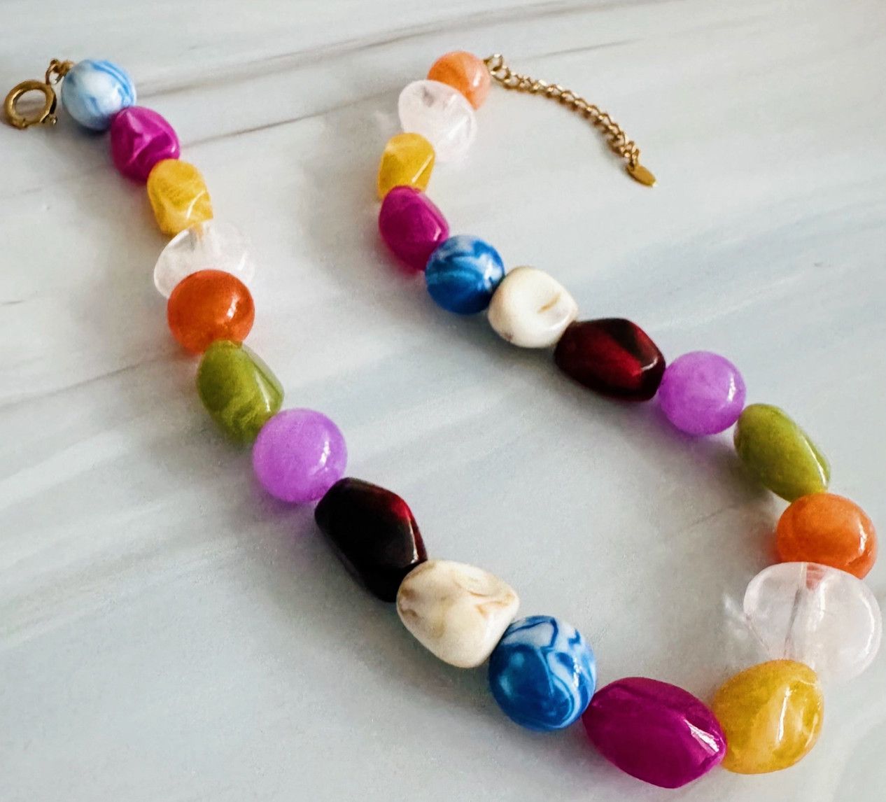 Color Pop Mixed Shape Beaded Necklace