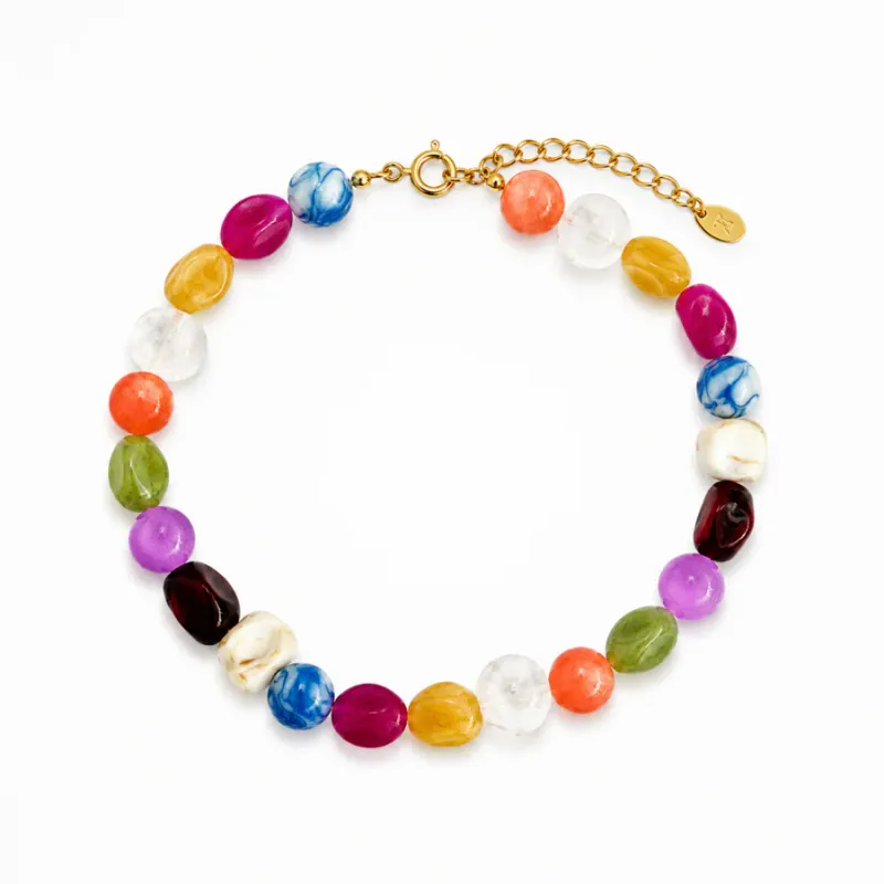 Color Pop Mixed Shape Beaded Necklace