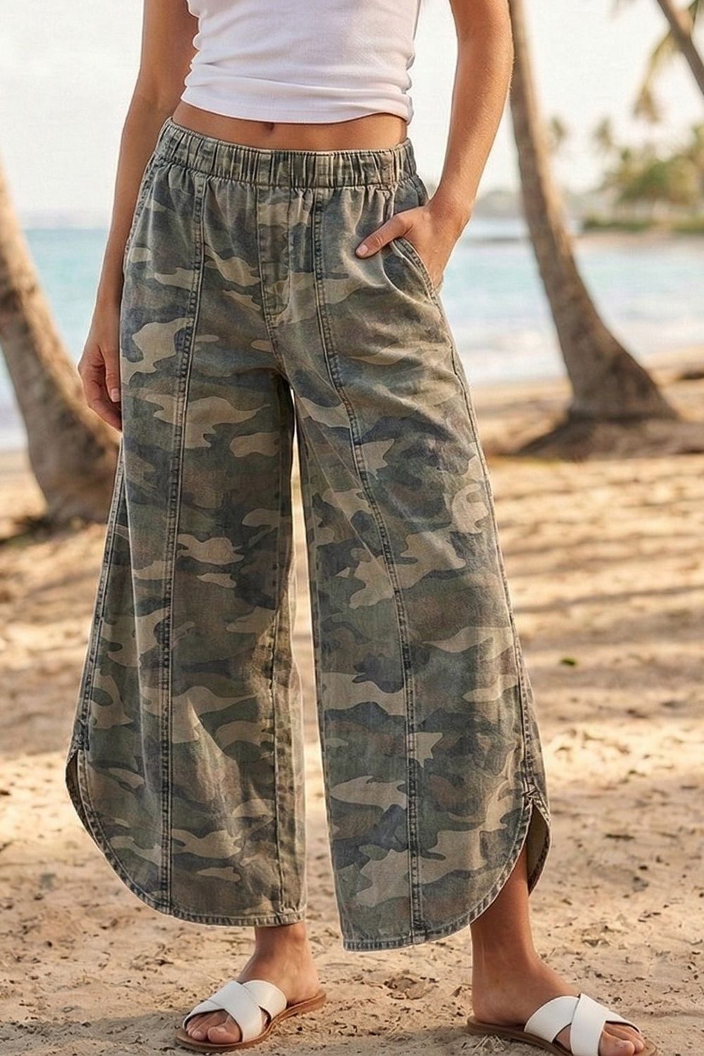 The Camo Tulip Washed Denim Pant, Size: S
