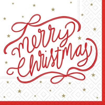 Merry Christmas Charm Cocktail Napkin