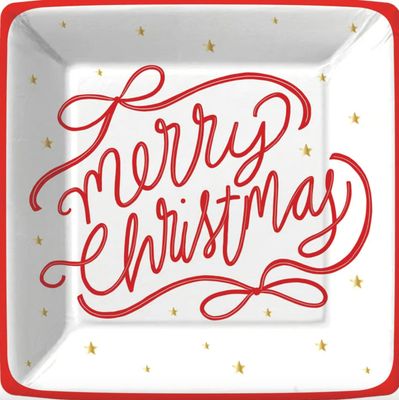 Merry Christmas Charm Square Dinner Plate
