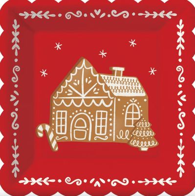 Gingerbread Village Scallop Dinner Plate