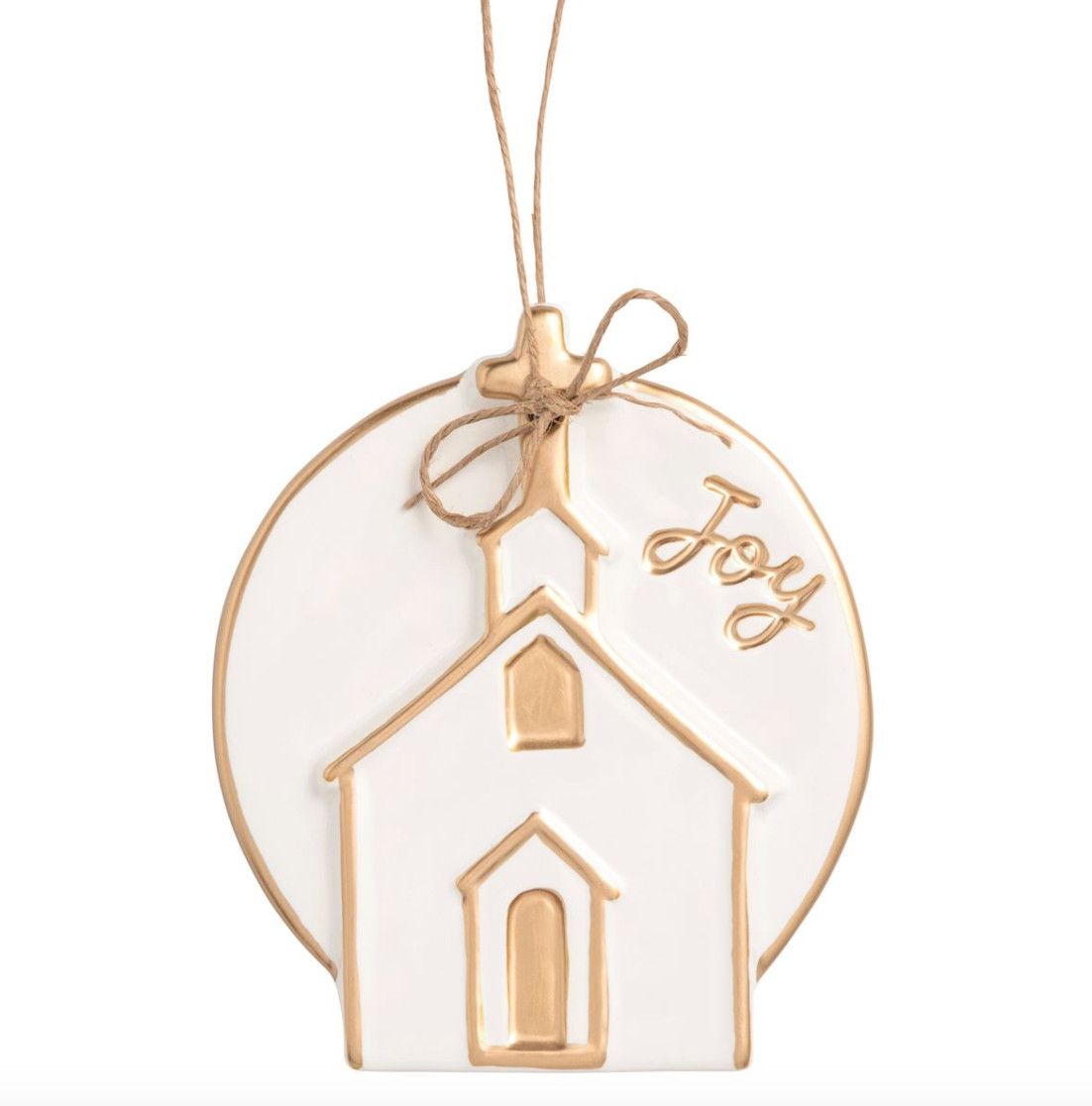 Church Gold Disc Ornament