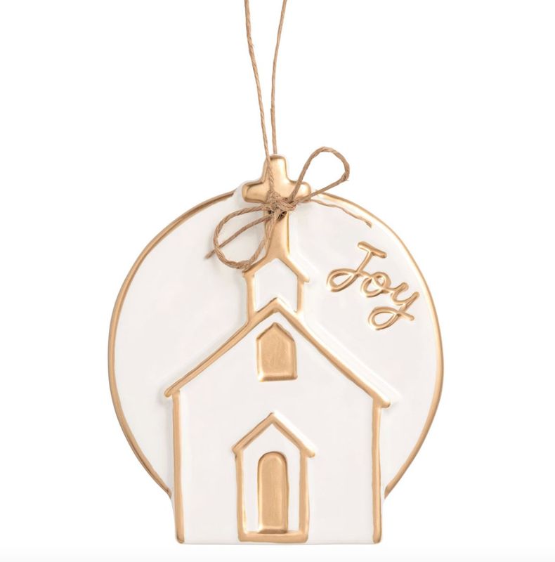 Church Gold Disc Ornament