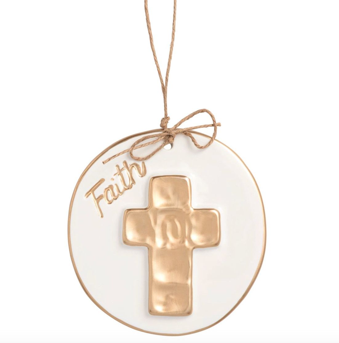 Cross Gold Disc Ornament