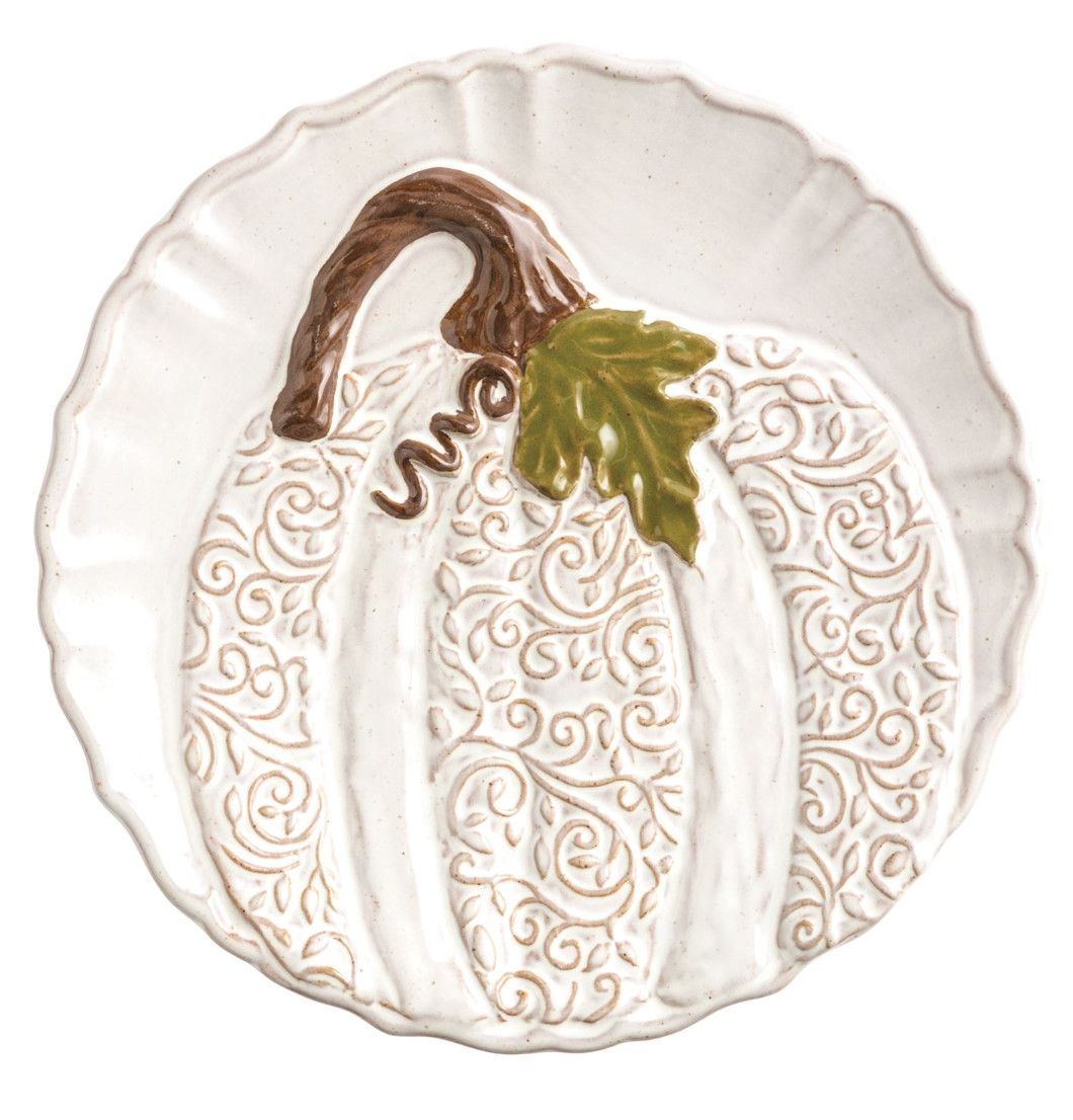 Orange Lace Pumpkin Salad Plate