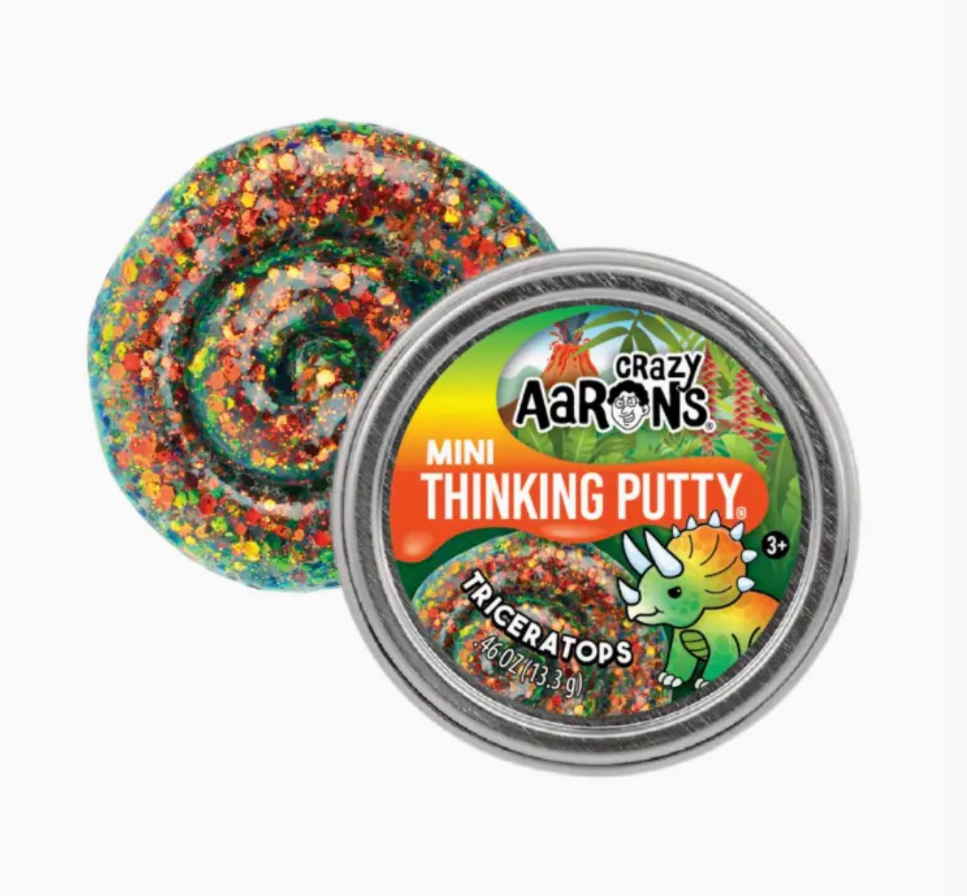 Crazy Aaron's Thinking Putty Mini Tin | Triceratops