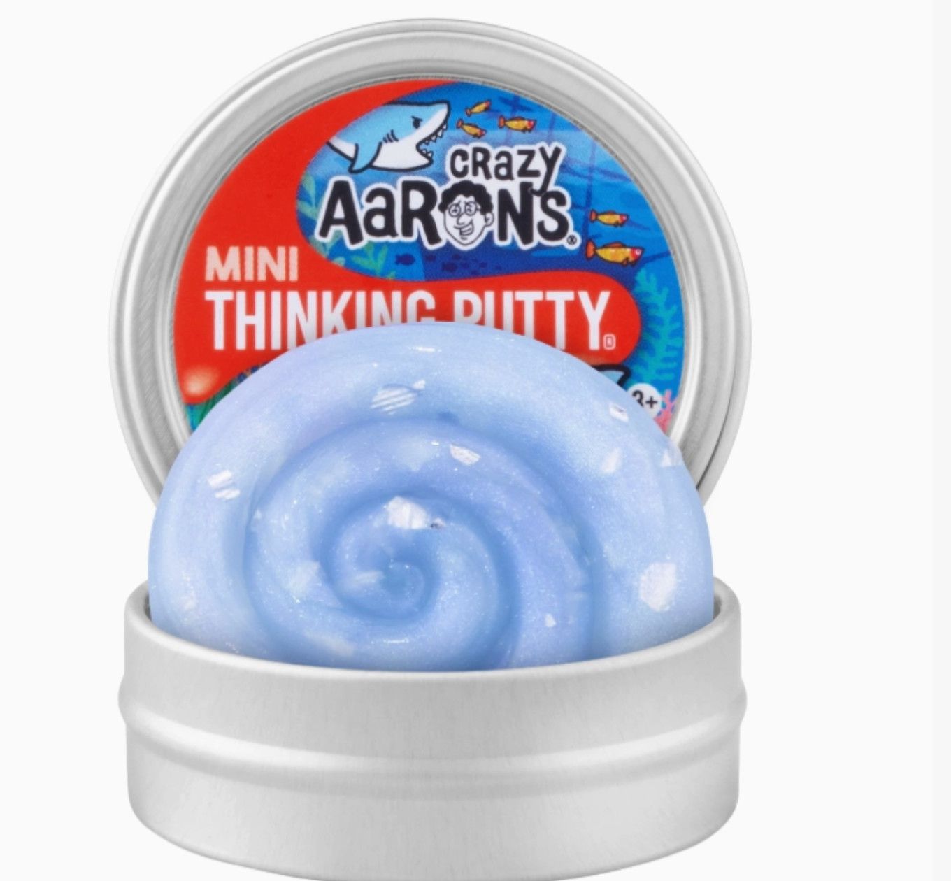 Crazy Aaron's Thinking Putty Mini Tin | Silver Shark