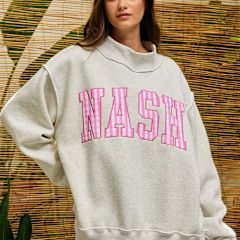 The Embroidered Nashville Appliqué Mockneck